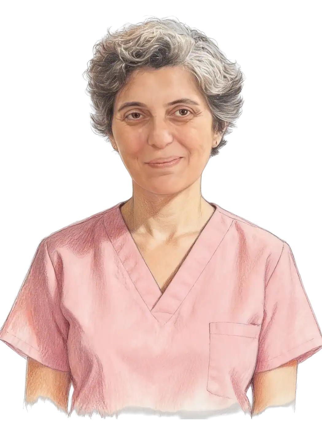 Vet. Hek. Banu Gül Şentürk kara kalem portresi